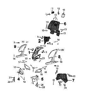 Frontpolster Peugeot Speedfight 4 4-Takt Blau/Schwarz