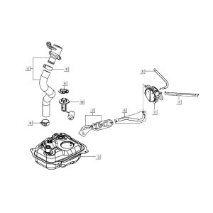 Benzintank AGILITY 16+ 4T 125 Matt Metallic Hellblau