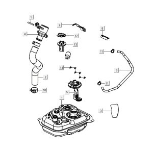 Benzintank AGILITY 16+ 4T 200i Matt Metallic Silber