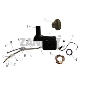 Benzintank BTC Grande Retro GT1 blau creme metallisch