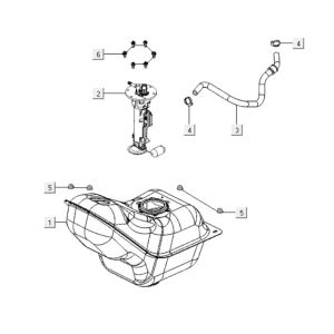 Kraftstofftank Kymco Downtown 300i dunkelgrau