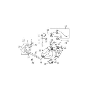Benzintank Kymco Super9 Wechselstrom o.m 2-Takt mattschwarz gelb