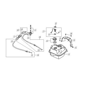 Benzintank Kymco ZX 2t ac blau begrenzt