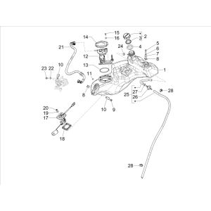 Vespa Primavera 4-Takt-3V-Kraftstofftank (Euro5-Einspritzung IGET)