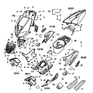 Überzug Peugeot Speedfight 2 LC silber