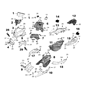 Überzug Peugeot Speedfight 3 LC rot