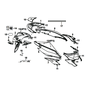 Sym Jet 14 125I E4 Weiße (WH-006) Beschichtung