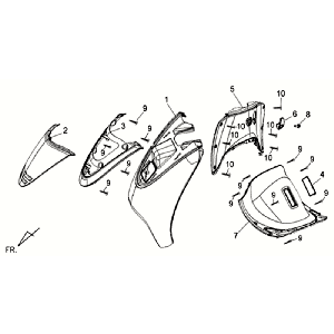 Beschichtung Frontbeschichtung innen Sym Allo GT (BK007U S882U) schwarz silber