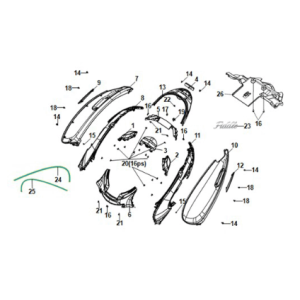 Karosserieabdeckung - Rücklicht Sym E-Fiddle Petrolgrün (GN546U)