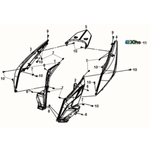 Karosserieabdeckung Sym E-XPRO 45KM/H 2020-2021 Weiß (WH-8018P)
