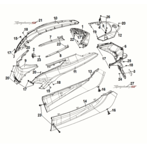 Körperabdeckung Sym Symphony ST 50 E5 Weiß (WH-8028P)