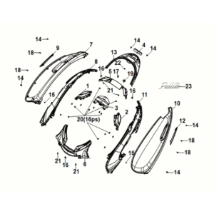 Karosserierücklicht Sym Fiddle IV 50 E5 Metallisch Hellbraun (BK-7C)