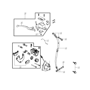 Hauptbremszylinder Kymco Super8 Street 50i E4 Matt Schwarz