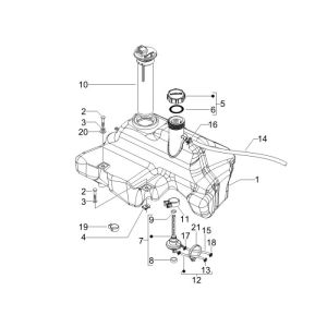 Benzintank Vespa S 2-Takt