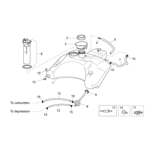 Kraftstofftank II Aprilia SR 50 H2O ie+Vergaser 2004-2009