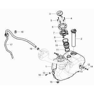 Piaggio Beverly 125 RST 4T 4V IE E3 2010-2015 (EMEA) Kraftstofftank