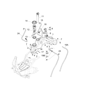 Kraftstofftank Vespa GTS 250 dh 2005-2016 (ohne ABS)