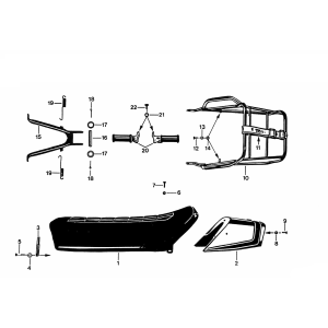 Sattel - Hauptständer - Fußstützen - Heckträger Zundapp KS 50 530-011, 012, 014, 500