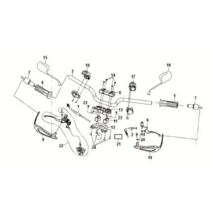 Cable - switch - handle lever Sym Crox 50 E5 BLACK/GREY (BK-5560S/GY-7450U)