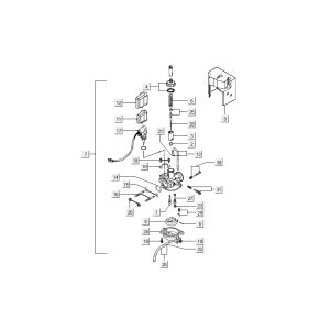 Vergaser - Choke Kymco Super9 Wechselstrom o.m mattschwarz gelb