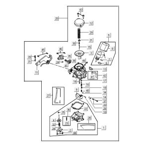 Vergaser Kymco Agility 10' 4-Takt sportliches Rot