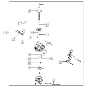 Vergaser Kymco Agility 12 4-Takt 125 blau