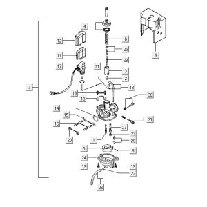 Vergaser Kymco Vitality 2t ac blau