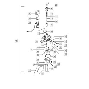 Vergaser Kymco ZX 2t Wechselstrom silber-orange