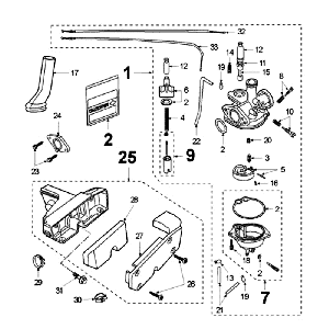 Vergaser Peugeot Fox rot