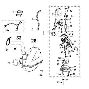 Vergaser Peugeot Jet Force LC weiß