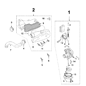Vergaser Peugeot New Vivacity 2-Takt Dunkelblau