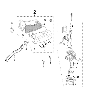 Vergaser Peugeot Speedfight 3 AC Schwarz