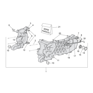Kurbelgehäuse Aprilia SR 50 H2O dH+Vergaser 2004-2009