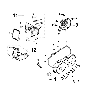 Kurbelgehäusedeckel Peugeot Kisbee RS Weiß
