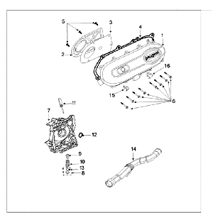 Kurbelgehäusedeckel Peugeot Ludix 14 schwarz