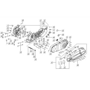 Kurbelgehäuseteile Kymco Downtown 300i dunkelgrau