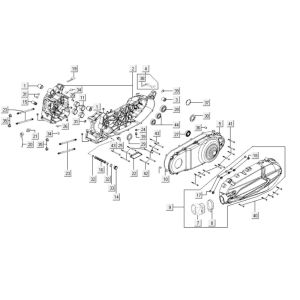 Kurbelgehäuseteile Kymco Downtown 300i weiß