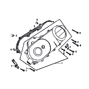 Linkes Kurbelgehäuse Sym Orbit (BU289) blau