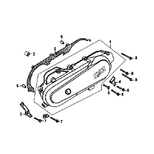 Linkes Kurbelgehäuse Sym Fiddle Weiß WH8018P
