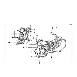 Kurbelgehäuse Piaggio Typhoon 98-2005 2-Takt