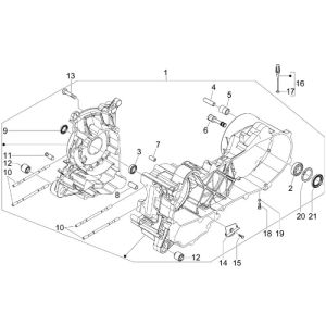 Carter Vespa S 45km 4-Takt-4-Ventil-Motor
