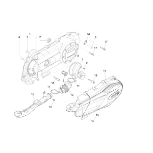 Kurbelgehäusedeckel - Kühlung des Kurbelgehäuses Piaggio Liberty 50 4-Takt (IGET Euro 4)
