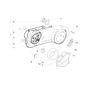 Kurbelgehäusedeckel - Kühlung des Kurbelgehäuses Piaggio Zip 50 SP 2006-2013