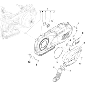 Kurbelgehäusedeckel - Vespa GTS 125 4T E5 ABS 2021 (EMEA) Kurbelgehäusedeckel