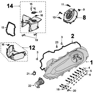 Kurbelgehäusedeckel Peugeot Kisbee euro4 ab 2018