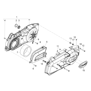 Kurbelgehäusedeckel Piaggio MP3 300LT Sport 2009-2014