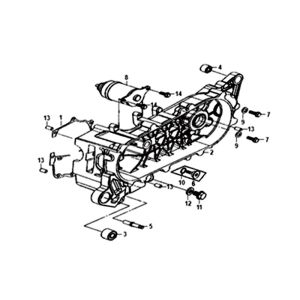 STARTERMOTOR KURBELGEHÄUSE LINKS Sym Orbit II E4