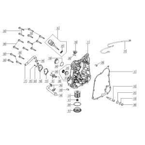 Kurbelgehäuse rechts Kymco Downtown 300i dunkelgrau