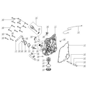Kurbelgehäuse rechts Kymco Downtown 300i weiß
