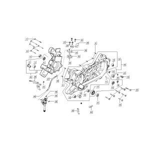 Kurbelgehäusehälften - Ölpumpe Kymco B&W LC 2-Takt silber